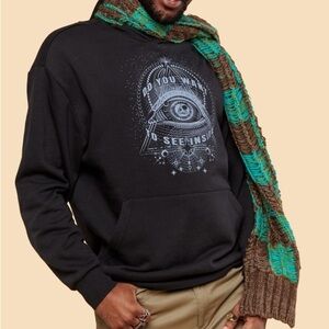 Black Seeing Eye Hoodie, Black, Medium, NWT